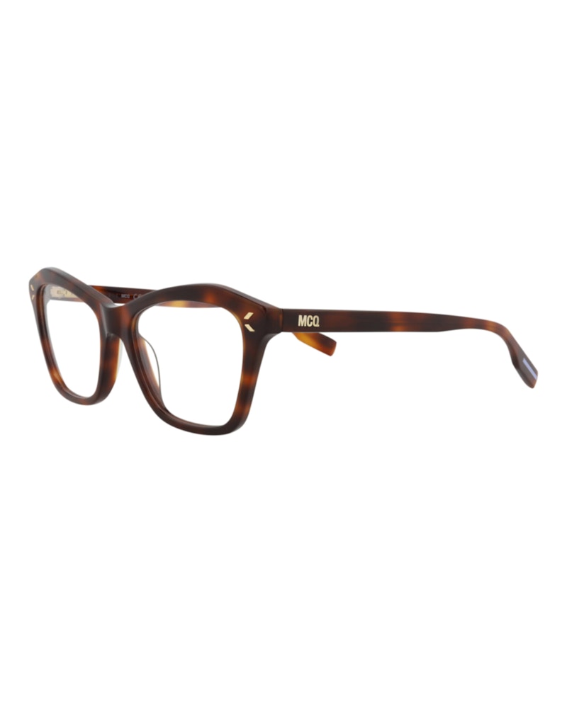 Pre-owned Mcq By Alexander Mcqueen Women's Mcq Alexander Mcqueen Cat Eye Optical Frames In Havana Havana Transparent (mq0388o/30014150/