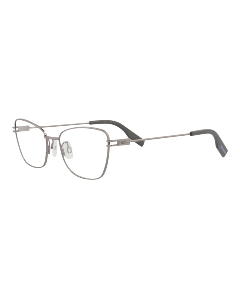 Pre-owned Mcq By Alexander Mcqueen Women's Mcq Alexander Mcqueen Cat Eye Optical Frames In Ruthenium Ruthenium Transparent (mq0370o/300