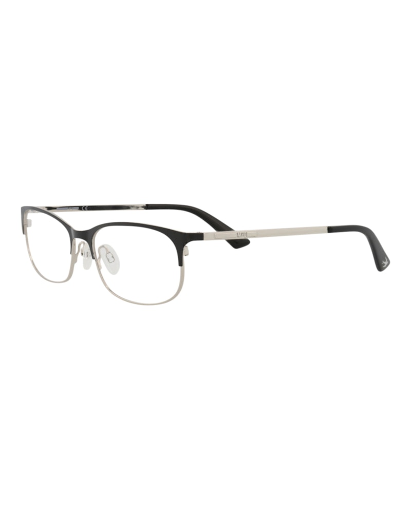 Pre-owned Mcq By Alexander Mcqueen Women's Mcq Alexander Mcqueen Round Oval Optical Frames In Black Silver Transparent (mq0296op/300092