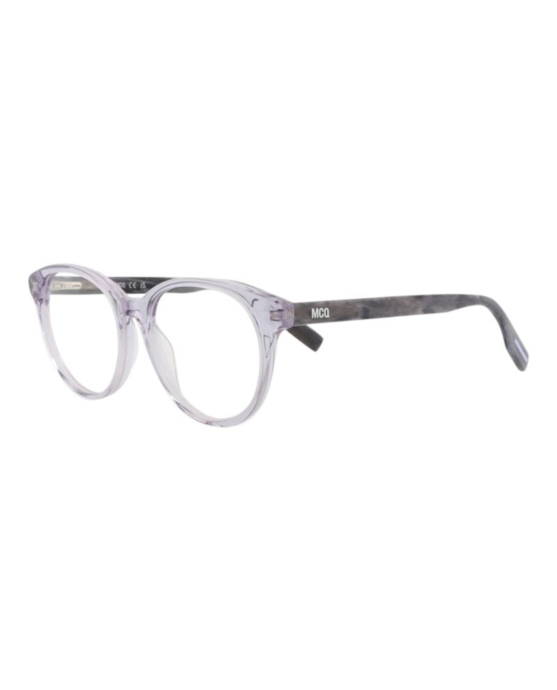 Pre-owned Mcq By Alexander Mcqueen Women's Mcq Alexander Mcqueen Round Oval Optical Frames In Grey Black Transparent (mq0308o/30010809/