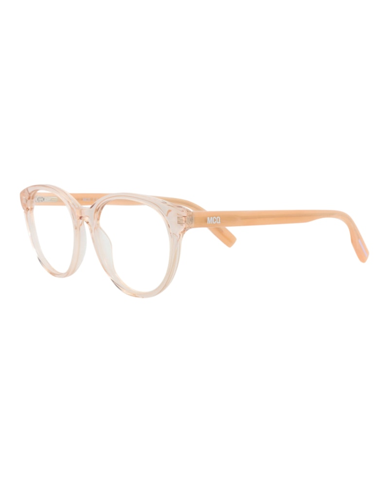 Pre-owned Mcq By Alexander Mcqueen Women's Mcq Alexander Mcqueen Round Oval Optical Frames In Nude Pink Transparent (mq0308o/30010809/0