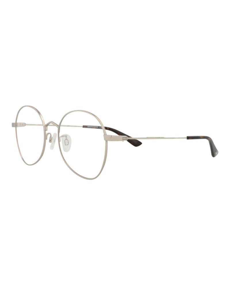 Pre-owned Mcq By Alexander Mcqueen Round Oval Optical Frames In Silver Silver Transparent (mq0290o/30009188/003)