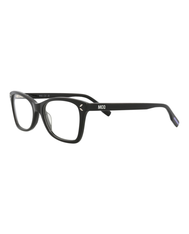 Pre-owned Mcq By Alexander Mcqueen Women's Mcq Alexander Mcqueen Square Rectangle Optical Frames In Black Black Transparent (mq0347o/30