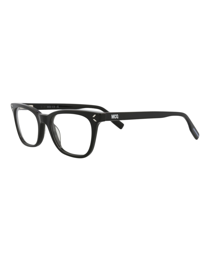 Pre-owned Mcq By Alexander Mcqueen Women's Mcq Alexander Mcqueen Square Rectangle Optical Frames In Black Black Transparent (mq0379o/30