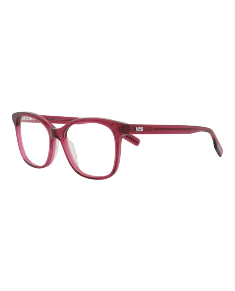 Pre-owned Mcq By Alexander Mcqueen Women's Mcq Alexander Mcqueen Square Rectangle Optical Frames In Burgundy Burgundy Transparent (mq03