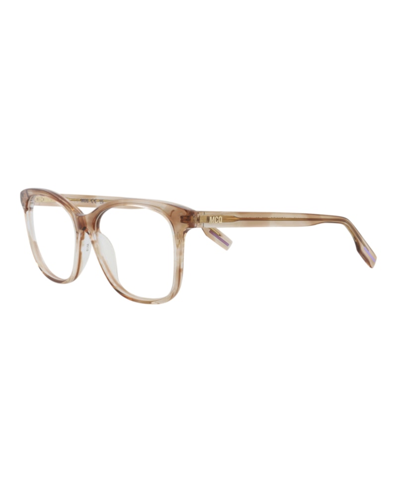 Pre-owned Mcq By Alexander Mcqueen Women's Mcq Alexander Mcqueen Square Rectangle Optical Frames In Havana Havana Transparent (mq0304o/