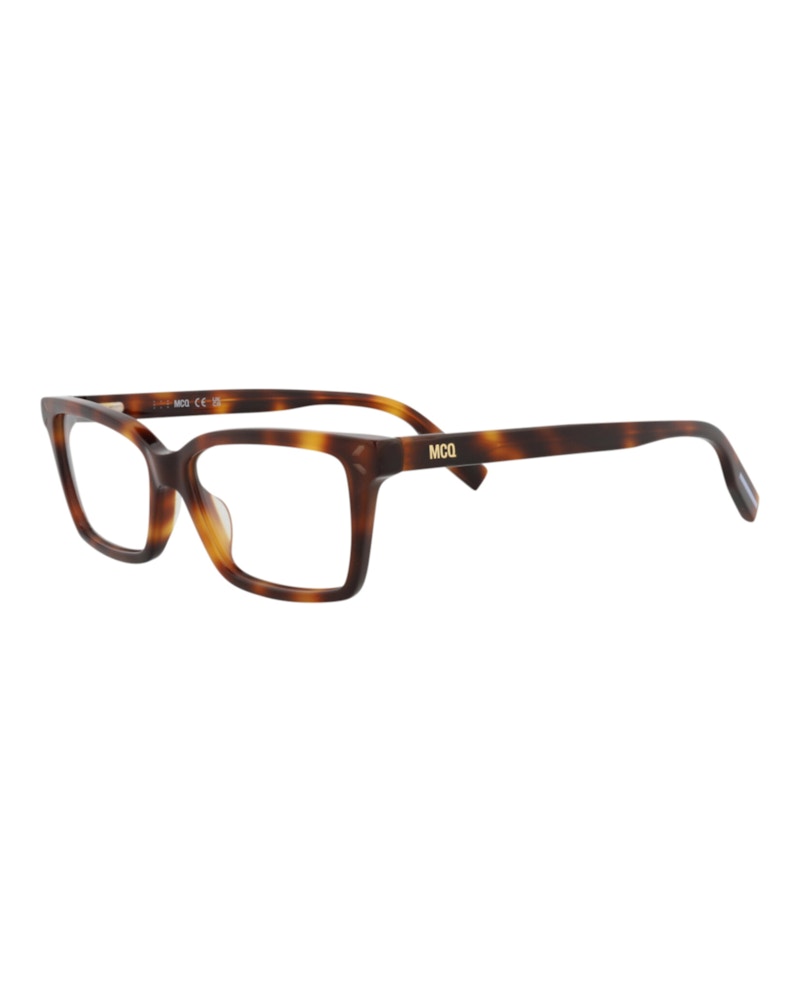 Pre-owned Mcq By Alexander Mcqueen Women's Mcq Alexander Mcqueen Square Rectangle Optical Frames In Havana Havana Transparent (mq0307o/