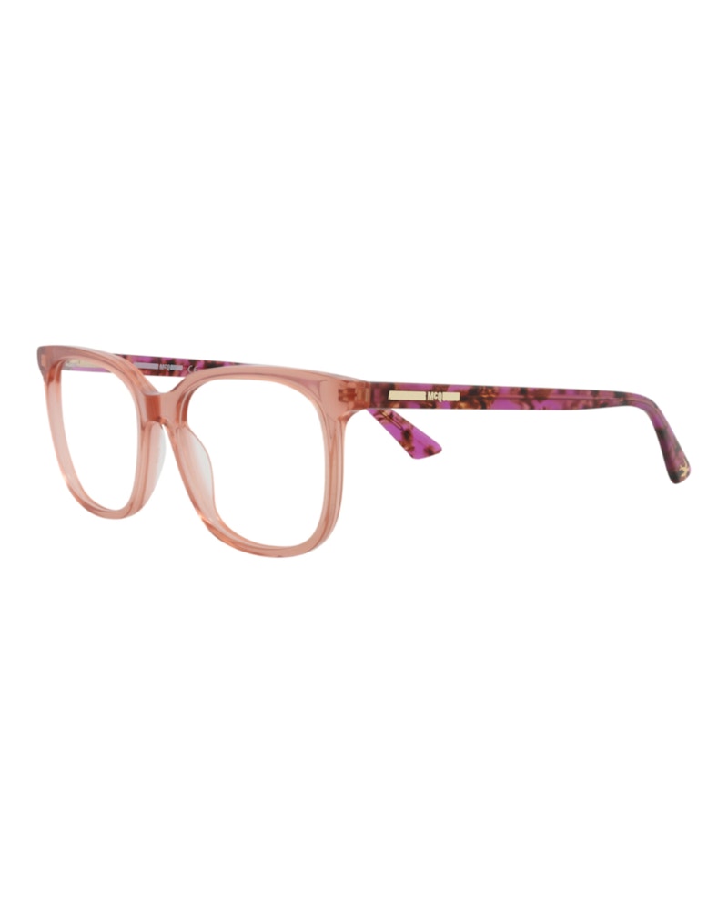Pre-owned Mcq By Alexander Mcqueen Women's Mcq Alexander Mcqueen Square Rectangle Optical Frames In Pink Havana (mq0276o/30009165/003)
