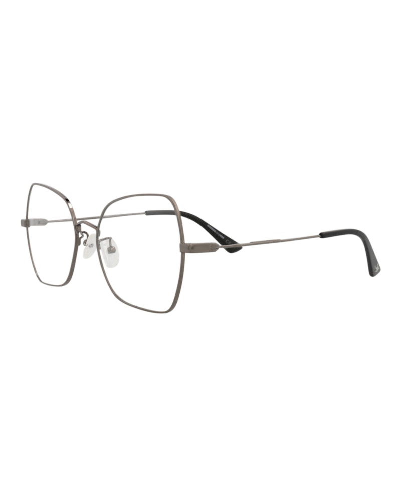 Pre-owned Mcq By Alexander Mcqueen Women's Mcq Alexander Mcqueen Square Rectangle Optical Frames In Ruthenium Ruthenium Transparent (mq