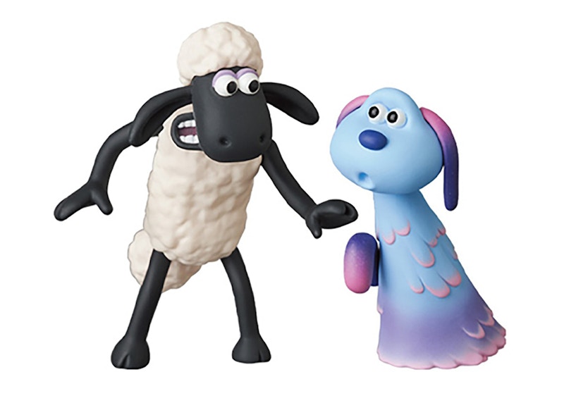 Medicom UDF A Shaun the Sheep Movie Farmageddon Shaun And Lu-La Figure White