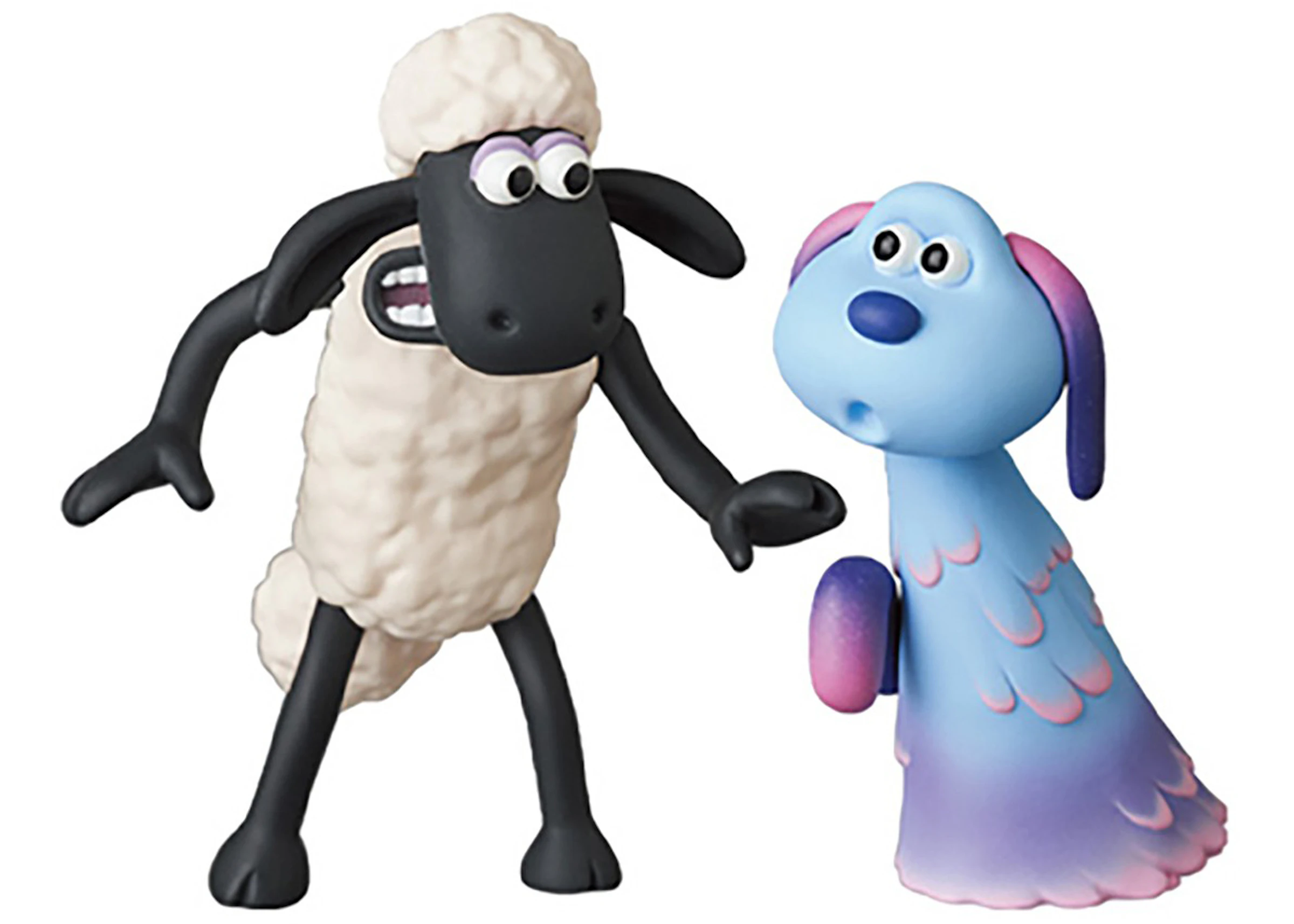 Medicom UDF A Shaun the Sheep Movie Farmageddon Shaun And Lu-La Figure  White - GB