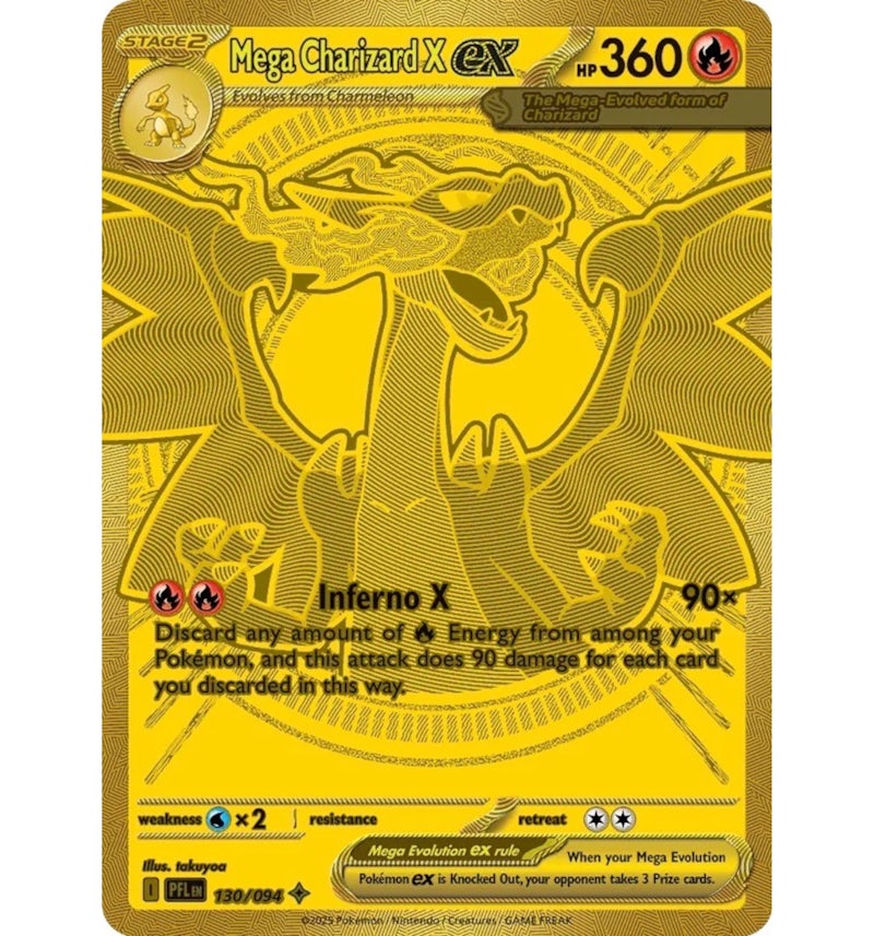 Mega Charizard X ex 2025 Pokmon Scarlet & Violet Phantasmal Flames Hyper Rare 130/094 Ungraded - 2025 - US Mega Charizard X ex 2025 Pokmon Scarlet & Violet Phantasmal Flames Hyper Rare 130/094 Ungraded - 2025 - US