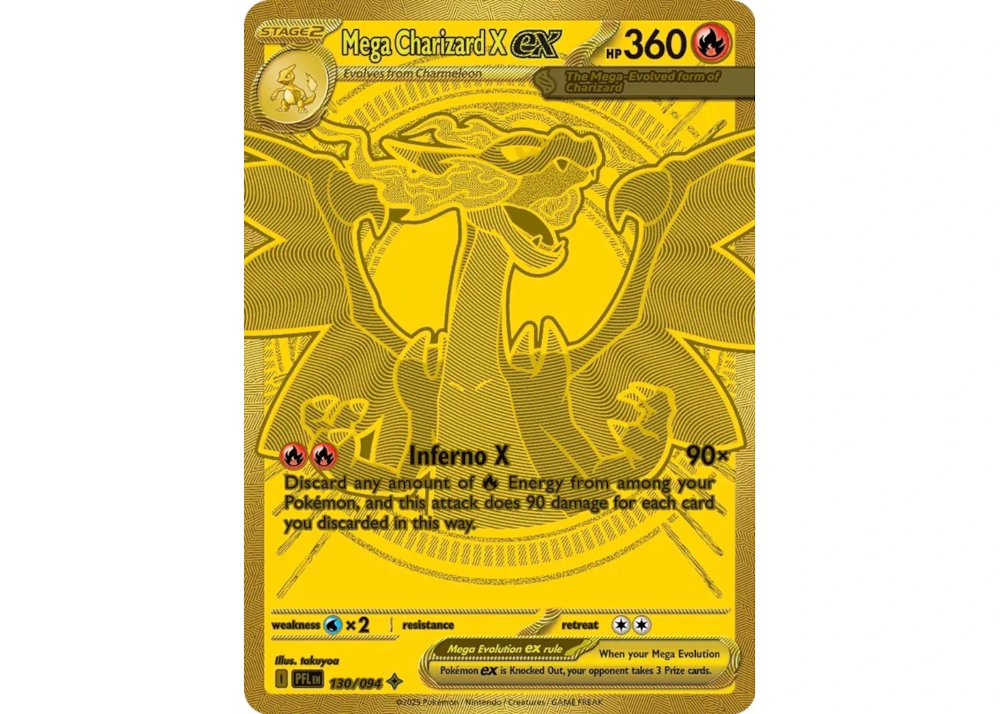 Mega Charizard X ex 2025 Pokmon Scarlet & Violet Phantasmal Flames Hyper Rare 130/094 Ungraded - 2025 - US Mega Charizard X ex 2025 Pokmon Scarlet & Violet Phantasmal Flames Hyper Rare 130/094 Ungraded - 2025 - US
