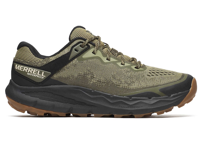 Pre-owned Merrell Men's  Nova 4 Waterproof Sneakers In Drab