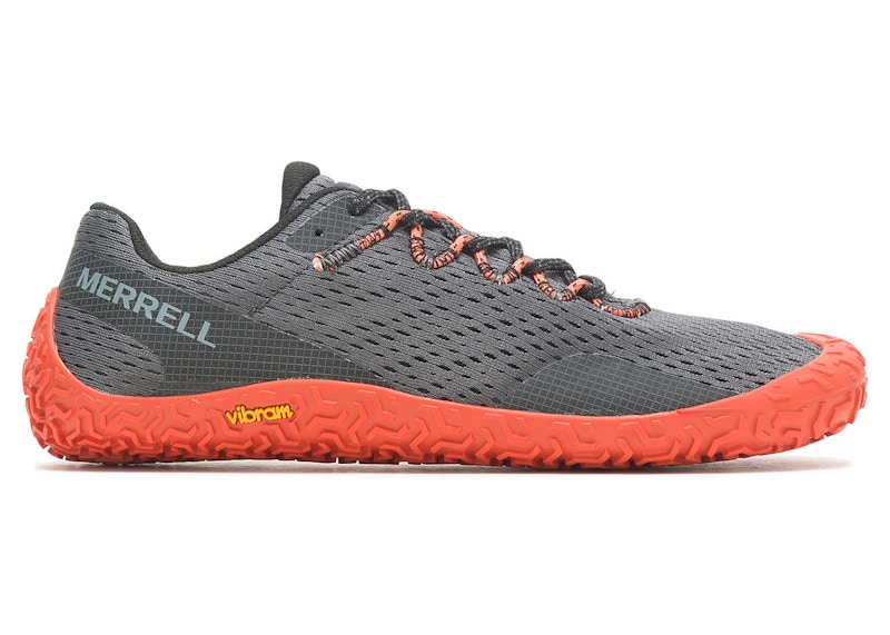 Pre-owned Merrell Men's Vapor Glove 6 Sneakers In Granite/tangerine