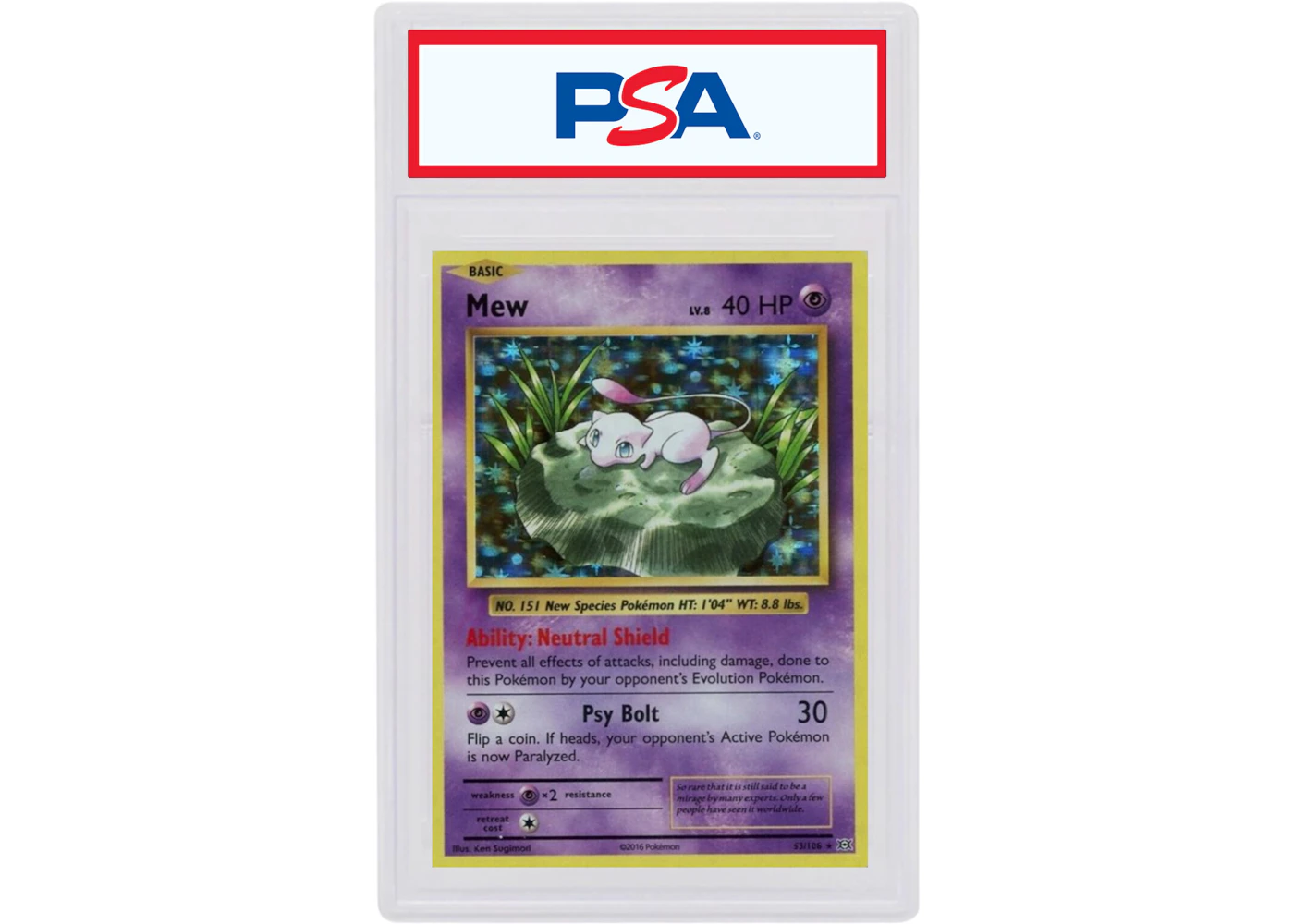 Mew-Holo 2016 Pokemon TCG XY Evolutions #53/108 (PSA or BGS Graded) - 2016 - US Mew-Holo 2016 Pokemon TCG XY Evolutions #53/108 (PSA or BGS Graded) - 2016 - US