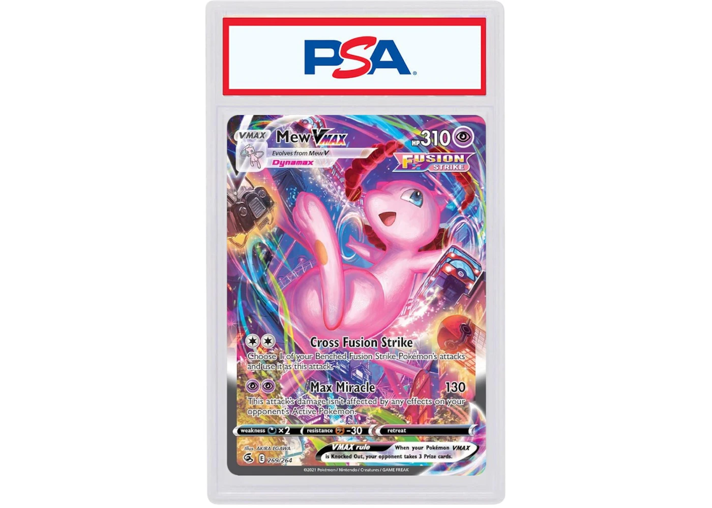 Mew Vmax 2021 Pokmon Scarlet & Violet Fusion Strike Ultra Rare Vmax 269/264 (PSA or BGS Graded) - 2021 - US Mew Vmax 2021 Pokmon Scarlet & Violet Fusion Strike Ultra Rare Vmax 269/264 (PSA or BGS Graded) - 2021 - US