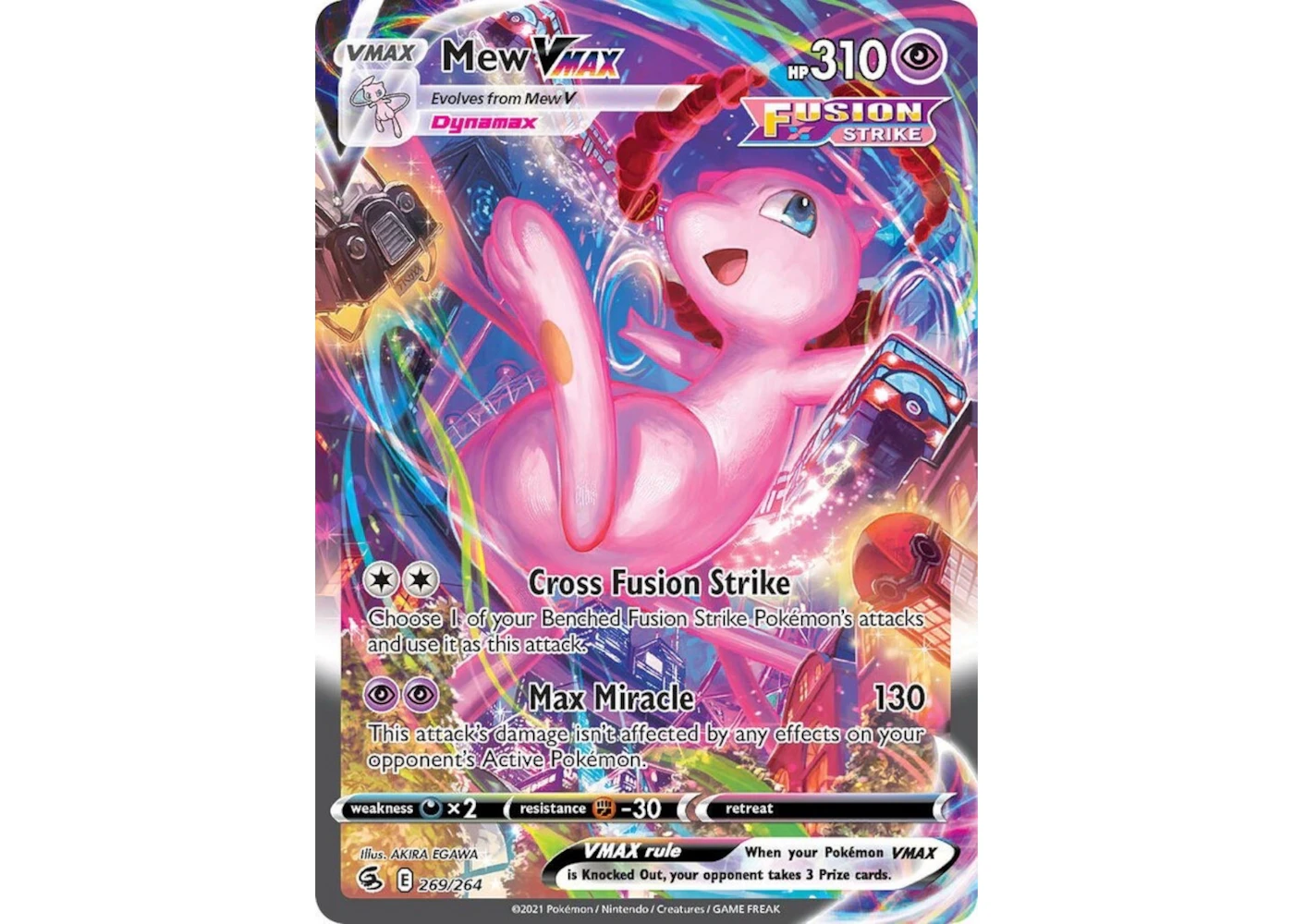 Mew Vmax 2021 Pokmon Scarlet & Violet Fusion Strike Ultra Rare Vmax 269/264 Ungraded - 2021 - US Mew Vmax 2021 Pokmon Scarlet & Violet Fusion Strike Ultra Rare Vmax 269/264 Ungraded - 2021 - US