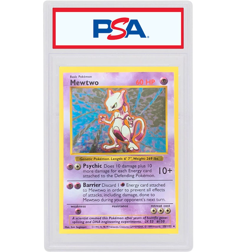 Mewtwo-Holo 1999 Pokemon TCG Base Set Shadowless #10/102 (PSA or BGS Graded) - 1999 - US Mewtwo-Holo 1999 Pokemon TCG Base Set Shadowless #10/102 (PSA or BGS Graded) - 1999 - US