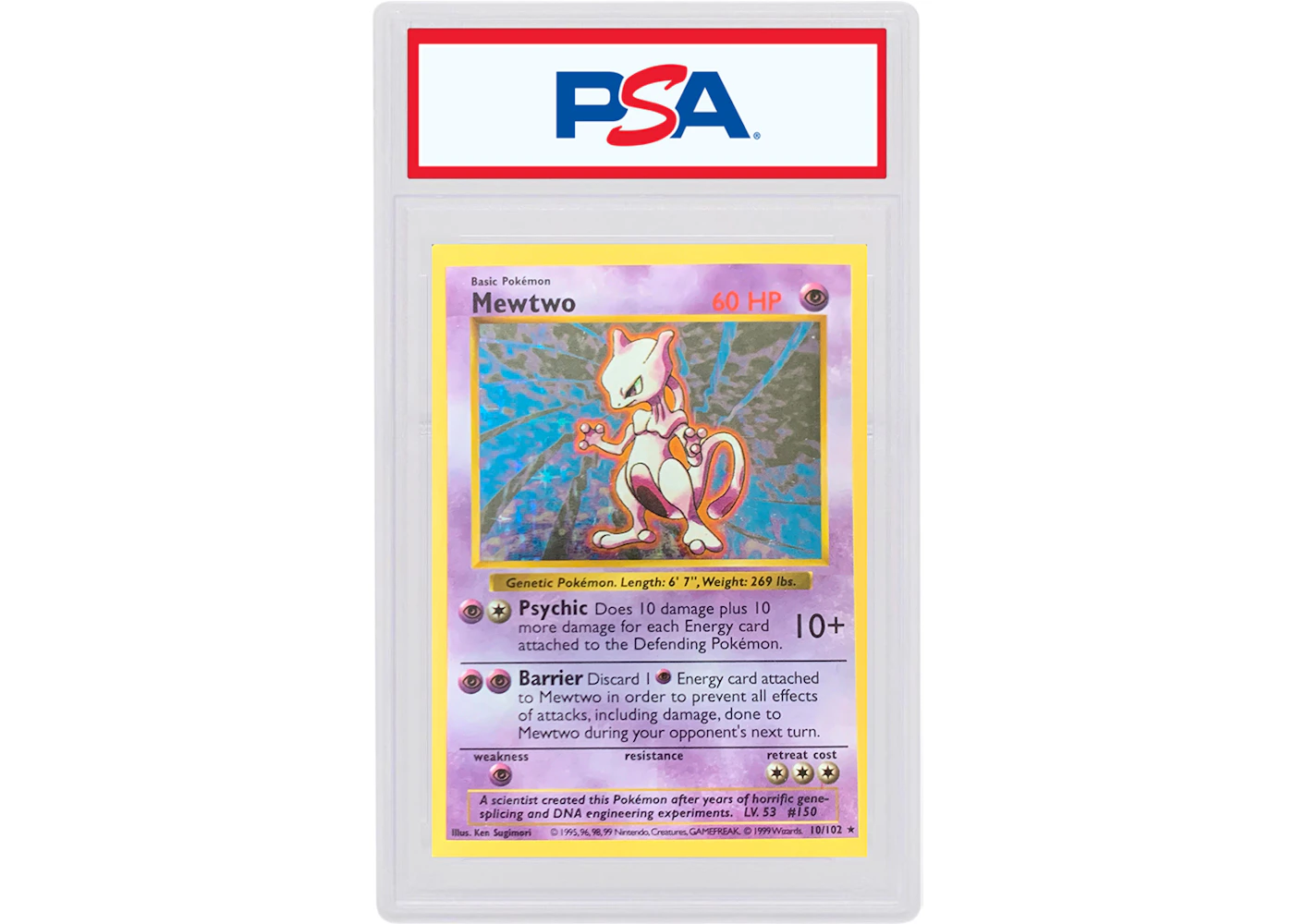 Mewtwo-Holo 1999 Pokemon TCG Base Set Shadowless #10/102 (PSA or BGS Graded) - 1999 - US Mewtwo-Holo 1999 Pokemon TCG Base Set Shadowless #10/102 (PSA or BGS Graded) - 1999 - US