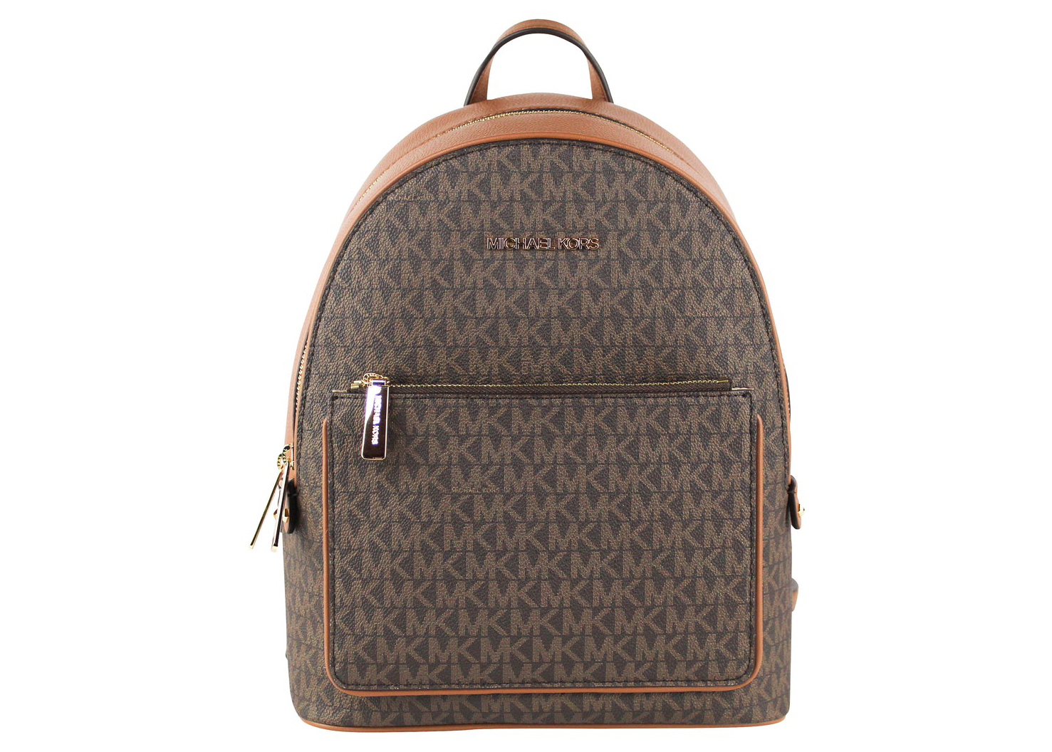 Michael Kors Adina Signature Backpack Medium Brown in PVC/Leather 