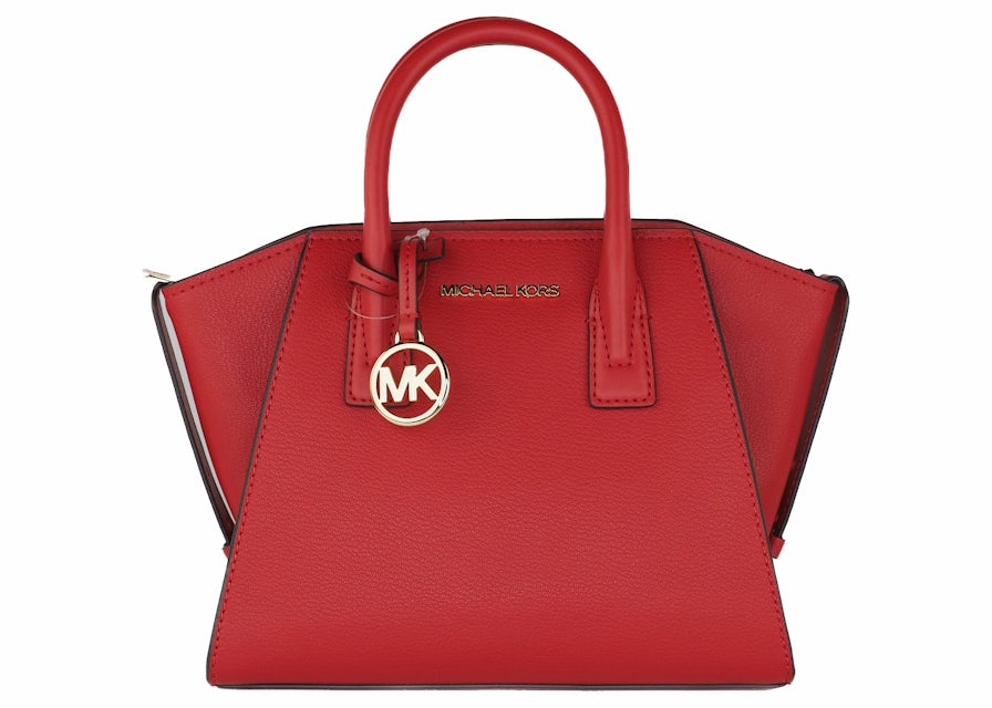 Michael Kors Avril Top-Zip Satchel Bag Small Flame Red in Leather with  Gold-tone - US