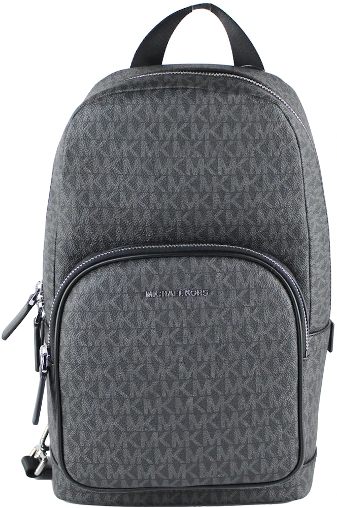 Michael Kors Cooper Commuter Backpack Medium Black in PVC with Silver-tone  - US