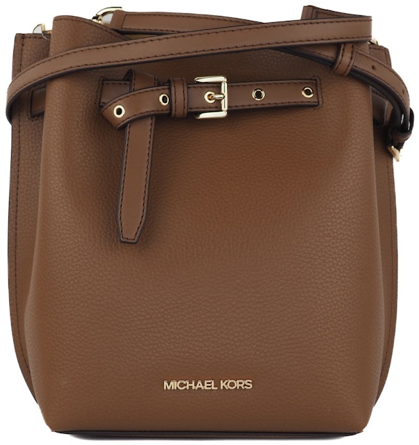 Rejsende købmand Slået lastbil Trivial Michael Kors Emilia Bucket Bag Small Brown in Pebbled Leather with  Gold-tone - US
