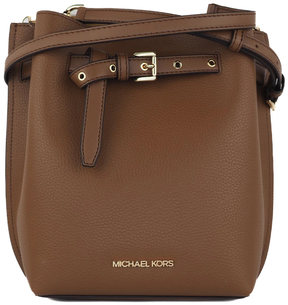 Michael Kors Emilia Bucket Bag Small Brown in Pebbled Leather with  Gold-tone - US