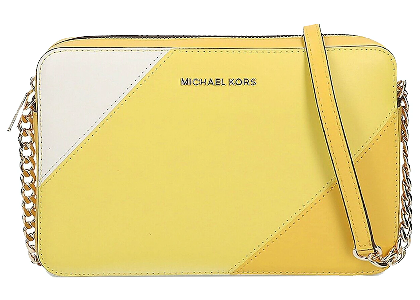 Michael Kors Gusset Crossbody Bag Large Yellow in PVC/Leather with  Gold-tone - US