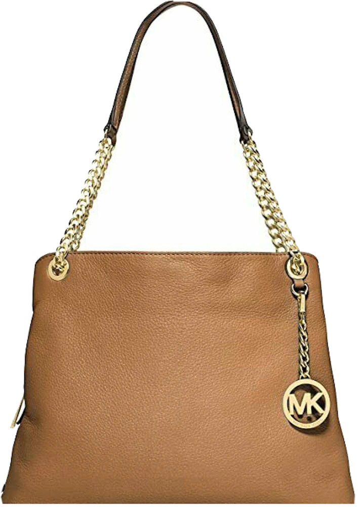 Michael Kors Monogram Chain-Trim Shoulder Bag - Brown