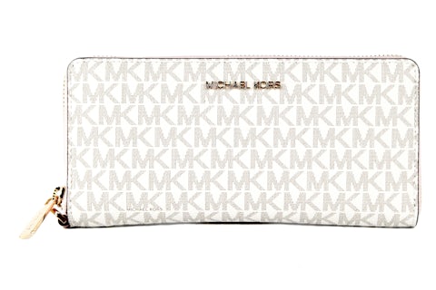 Michael Kors Jet Set Continental Wristlet Wallet Large Vanilla