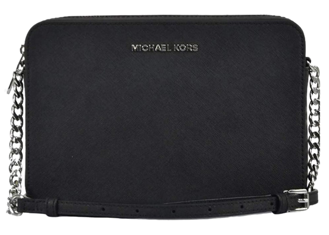 Pre-owned Michael Kors Jet Set East West Crossbody Bag Large Black