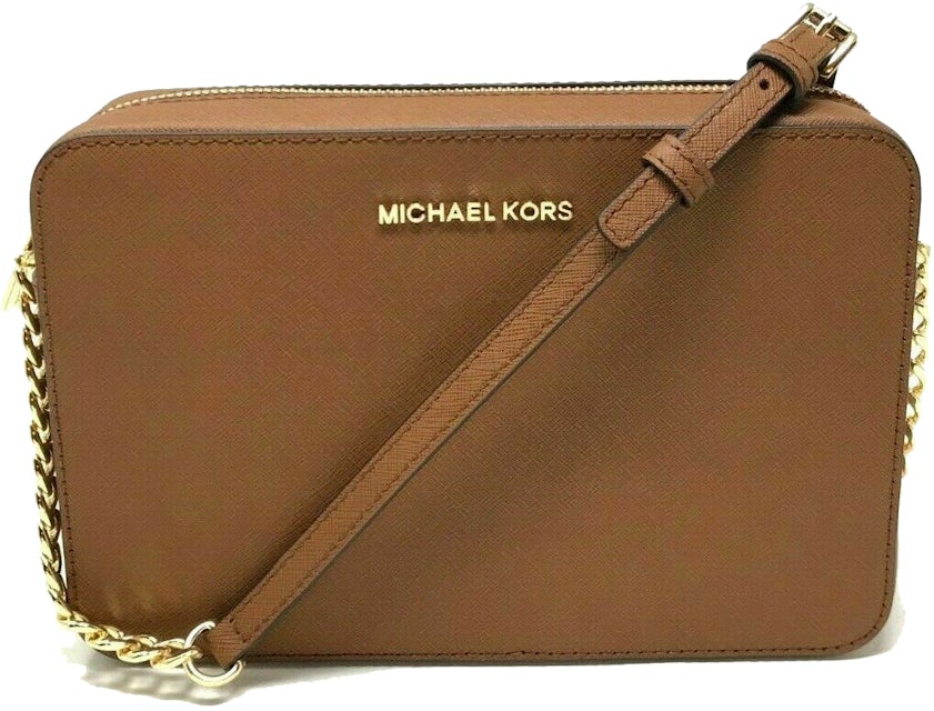 Michael Kors Jet Set East West Crossbody Bag Large Brown in Leather with  Gold-tone - US