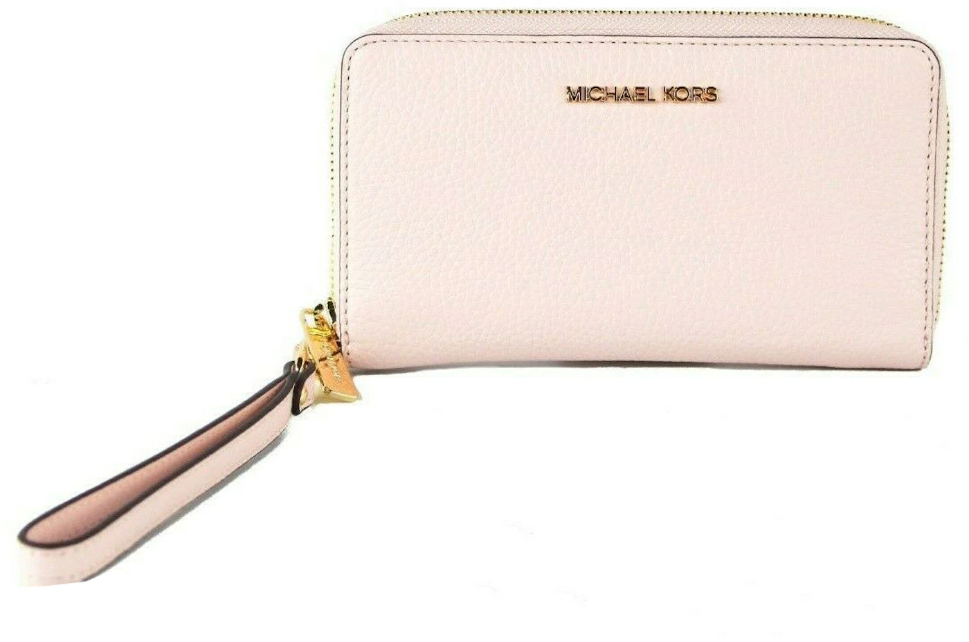 Michael Kors Jet Set Multifunction Phone Wallet Large Powder Blush in  Leather with Gold-tone - GB