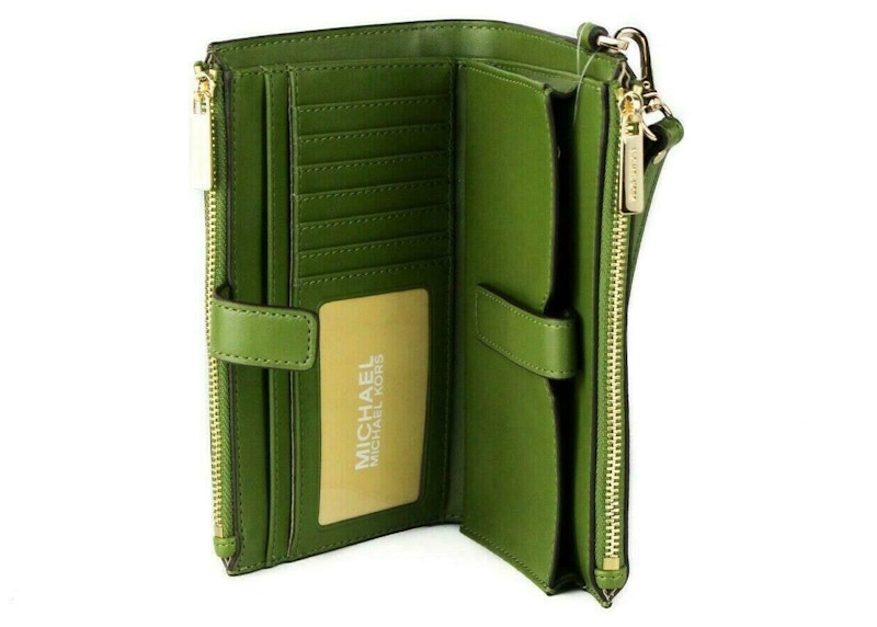 Michael kors green best sale wristlet