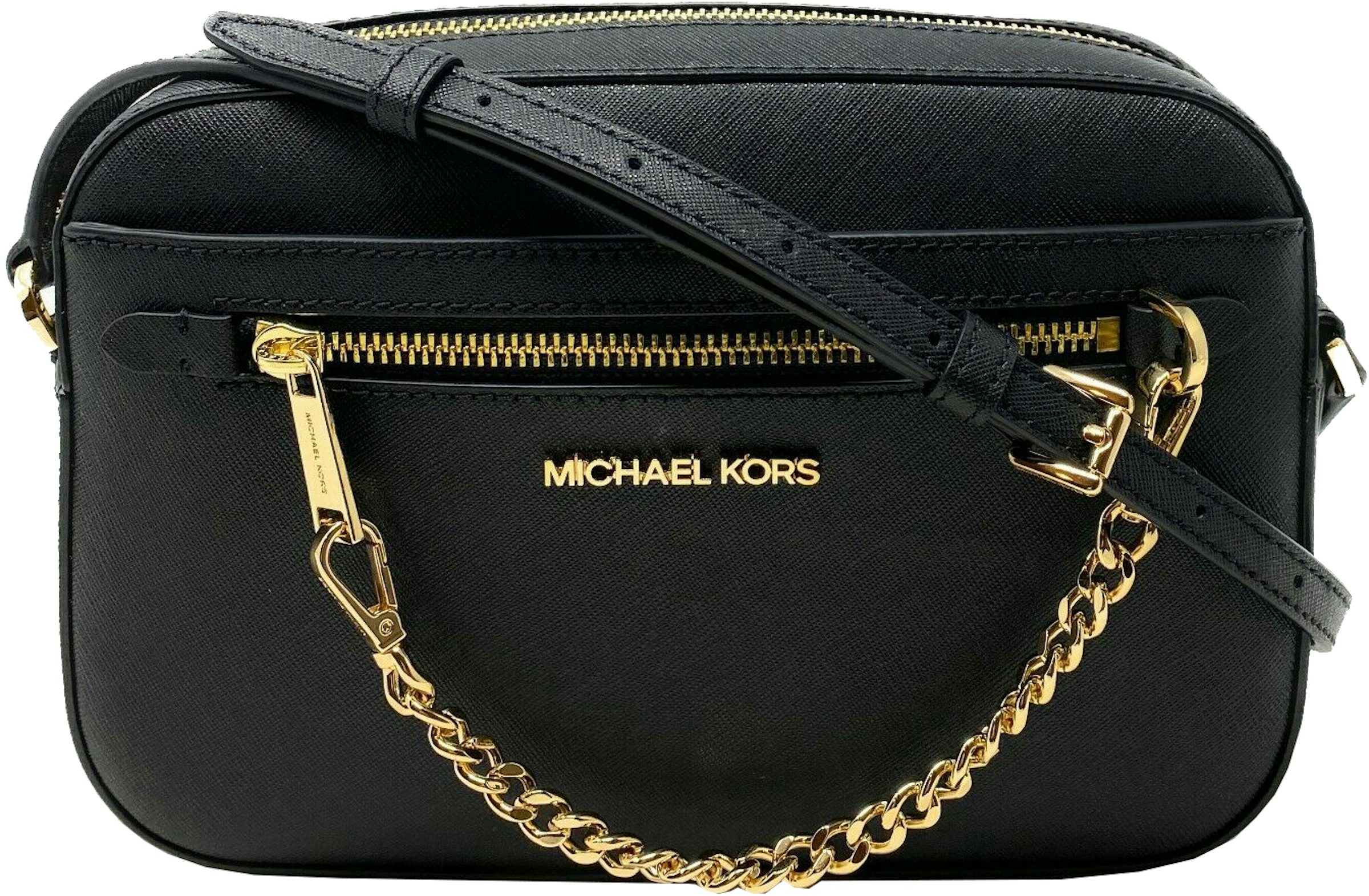 MICHAEL KORS Jet Set Zip Chain Large Saffiano Leather Crossbody Bag