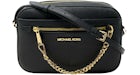 Michael Kors Jet Set Bolso bandolera con cadena con cremallera grande negro/dorado