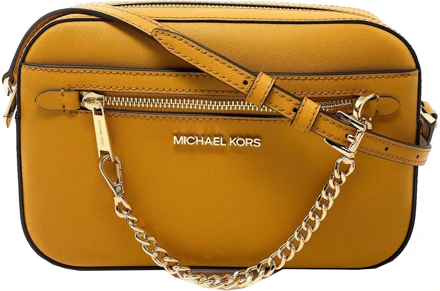 Michael Kors Jet Set Zip Chain Crossbody Bag Large Marigold in