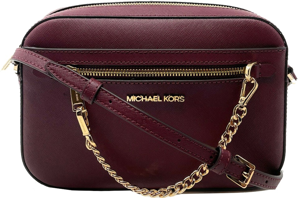 MICHAEL KORS Jet Set Chain EW Crossbody Handbag (Merlot): Handbags