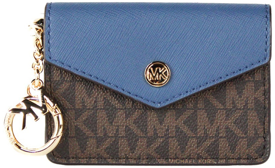Ny mening fast Anklage Michael Kors Kala Signature Flap Key Ring Card Case Small Dark Chambray in  Leather with Gold-tone - US