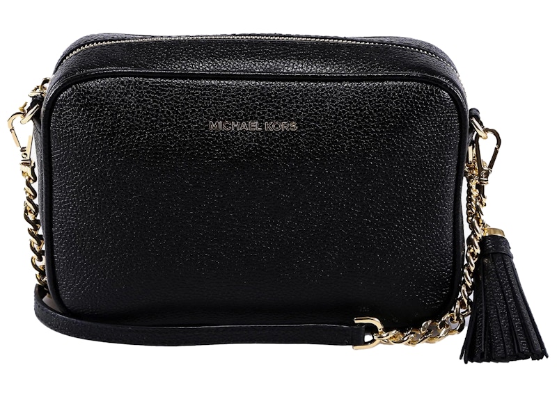 Michael Kors Leather Shoulder Bag With Tassel Detail Black in