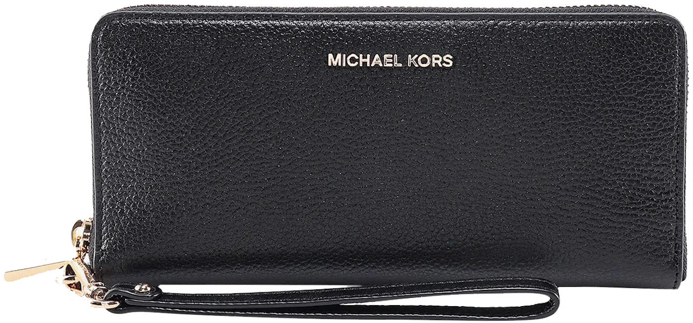 Michael Kors Leather Wallet With Metal Logo Patch Black in Leather - US
