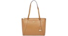 Michael Kors Maddie Medium Crossgrain Leather Tote Brown