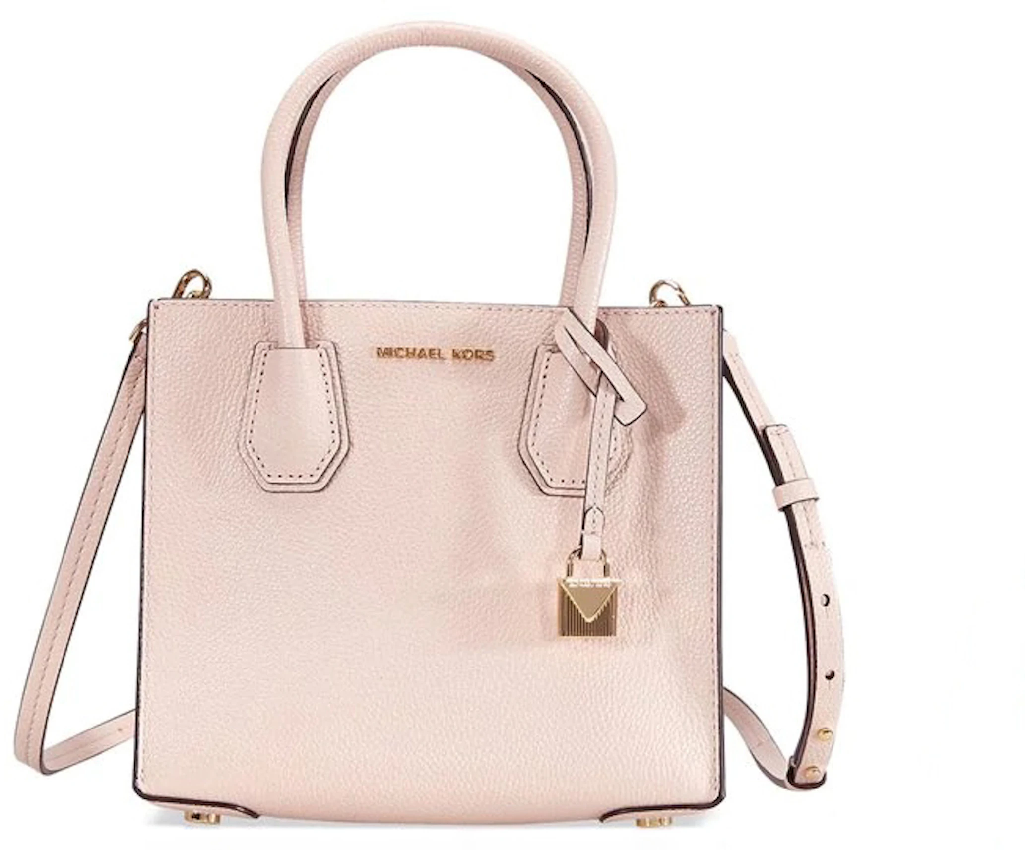 verkwistend huiswerk Overtreffen Michael Kors Mercer Crossbody Bag Medium Soft Pink in Saffiano Leather with  Gold-tone - US