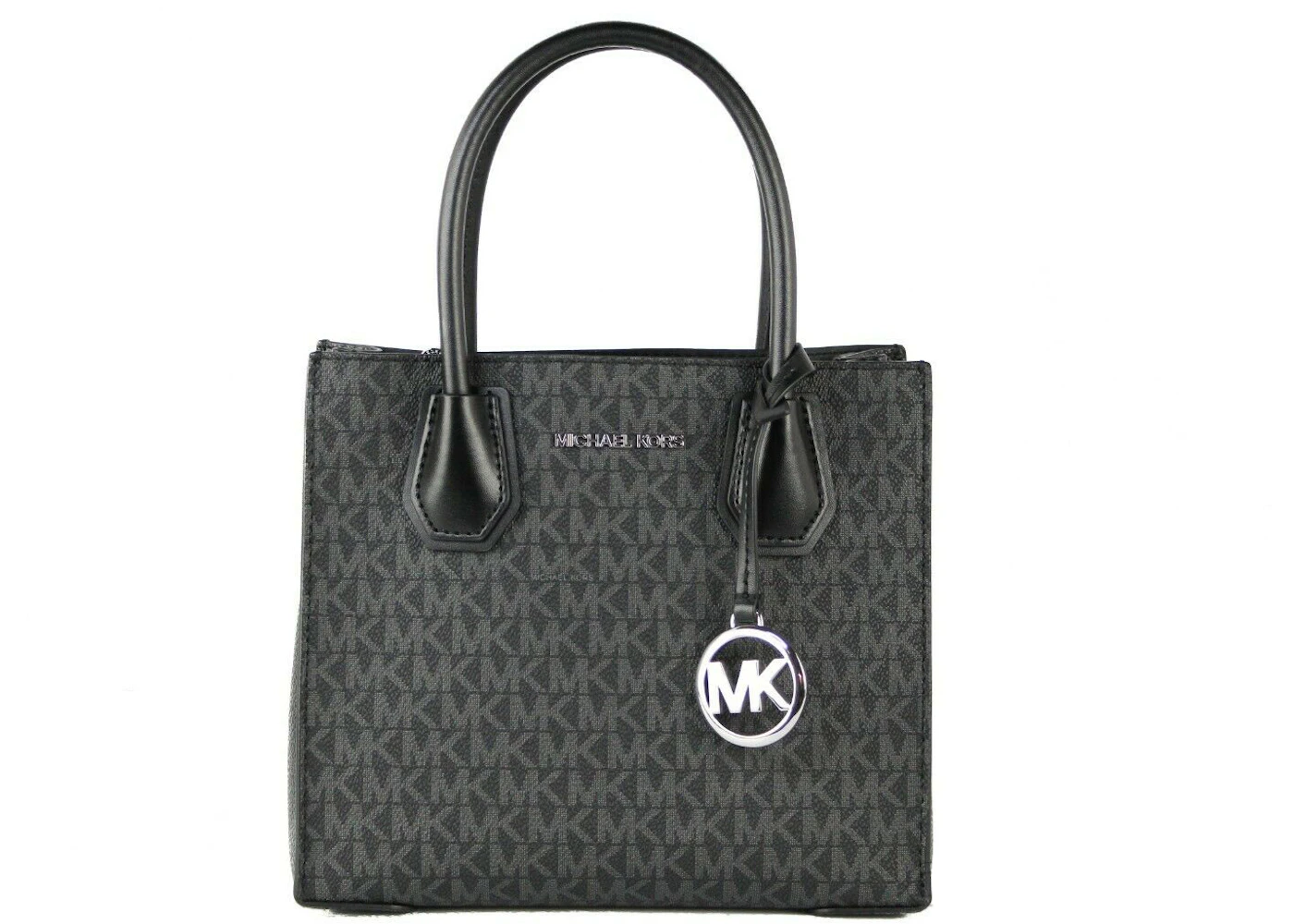 Michael Kors Mercer Signature Messenger Bag Medium Black in