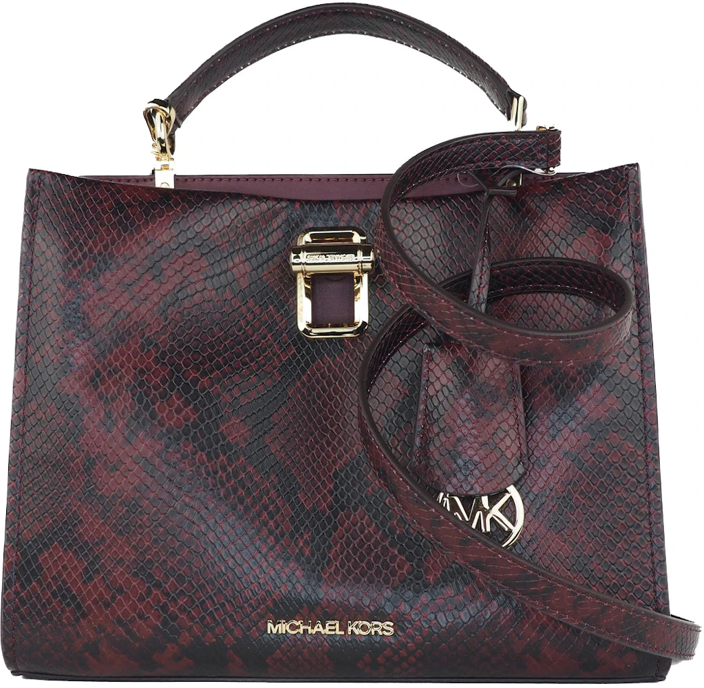Michael Kors Manhattan Top Handle Bag Medium Flame Red in Leather with  Gold-tone - US