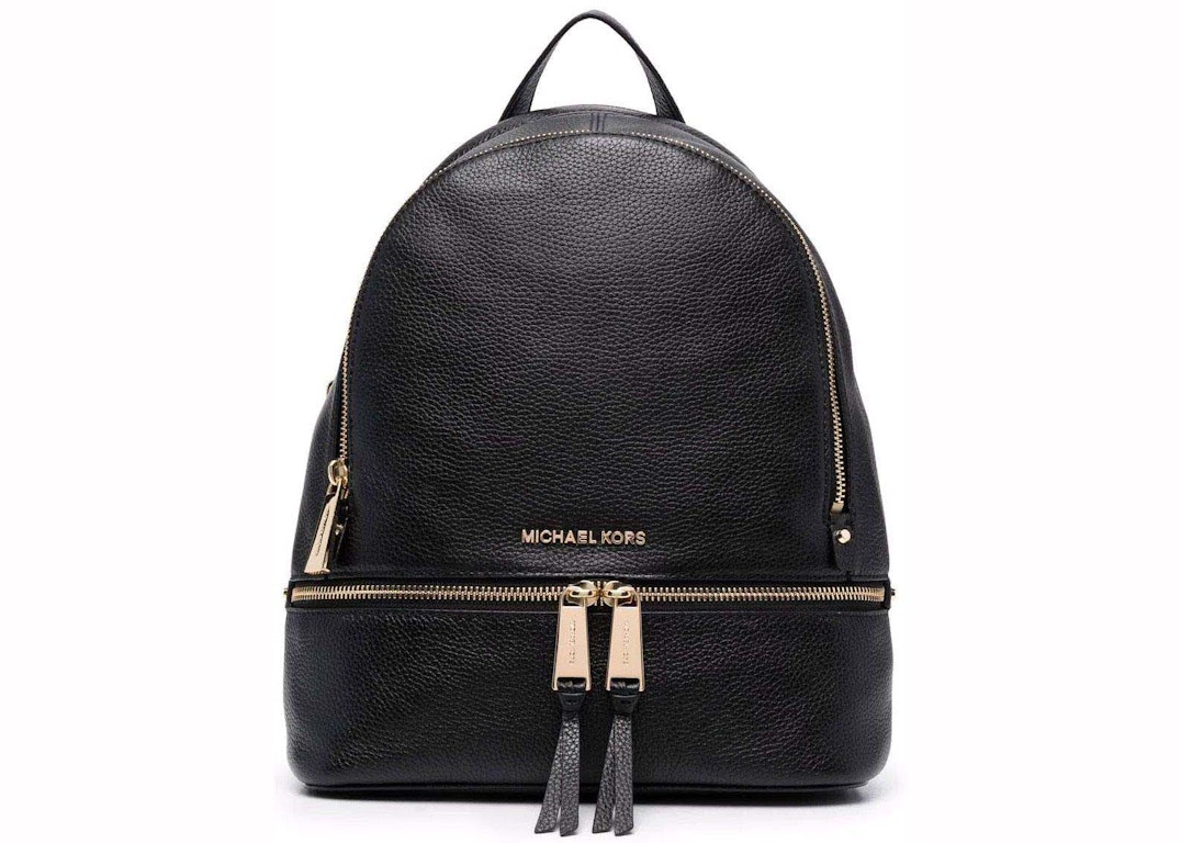 Pre-owned Michael Kors Rhea Zip Backpack Black