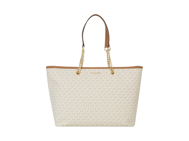 Pre-owned Michael Kors Women's  Signature Medium Function Tote In Vanilla In White