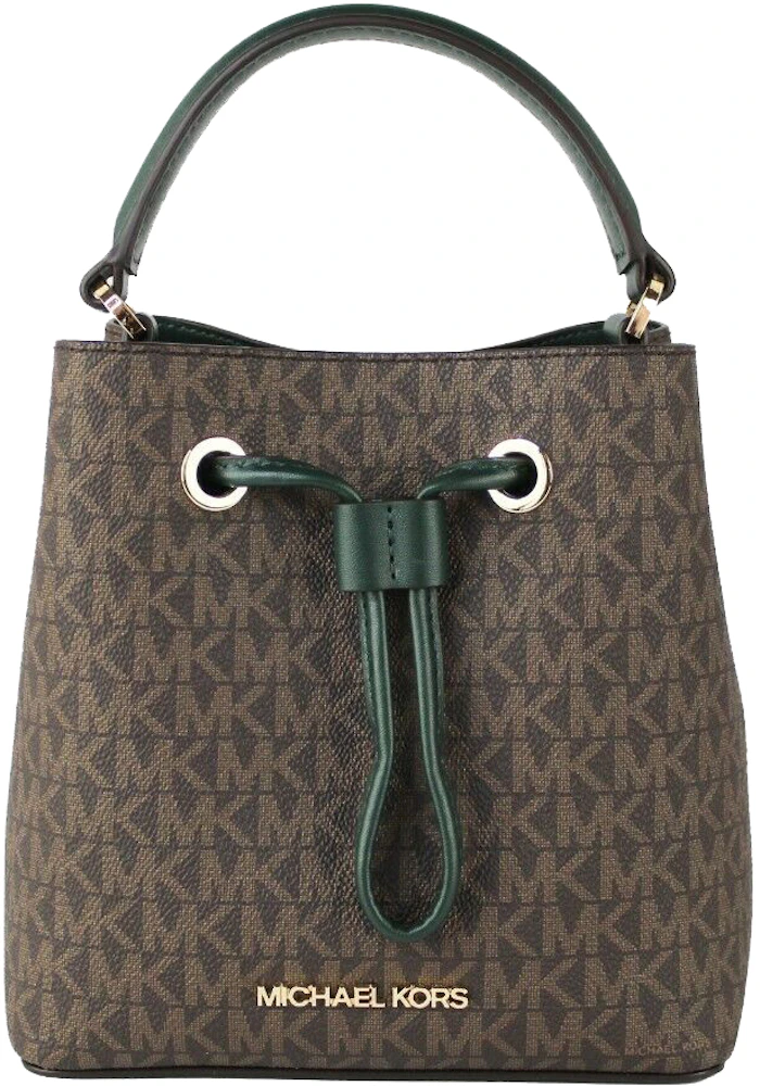 Michael Kors Suri Crossbody Bag Small Brown/Racing Green in PVC/Leather  with Gold-tone - US